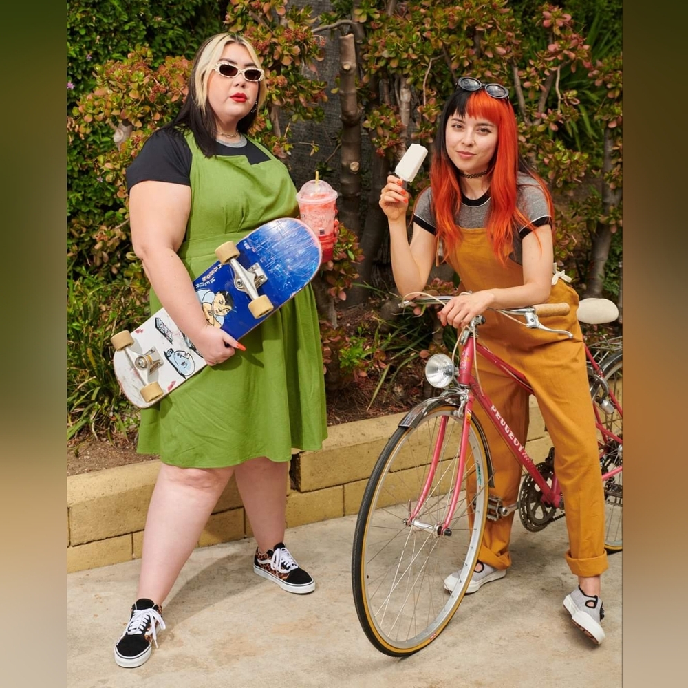 Tuesday of California Green Apron Dress -2x
